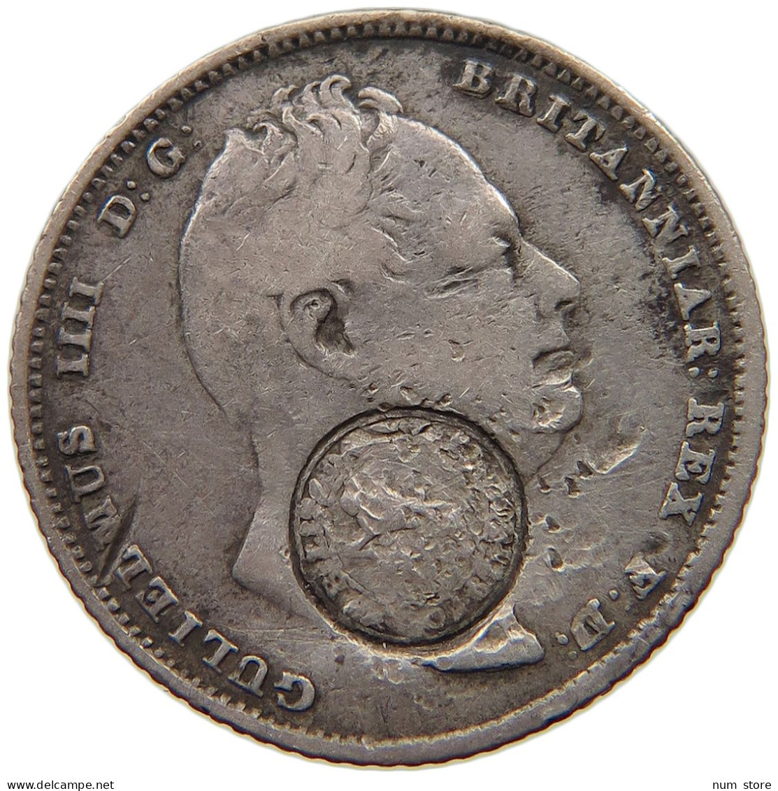 COSTA RICA REAL ON SIXPENCE 1836 COSTA RICA 1 REAL COUNTERMARK LION DOUBLE STRUCK ON SIXPENCE 1836 RARE #t064 0243 - Costa Rica