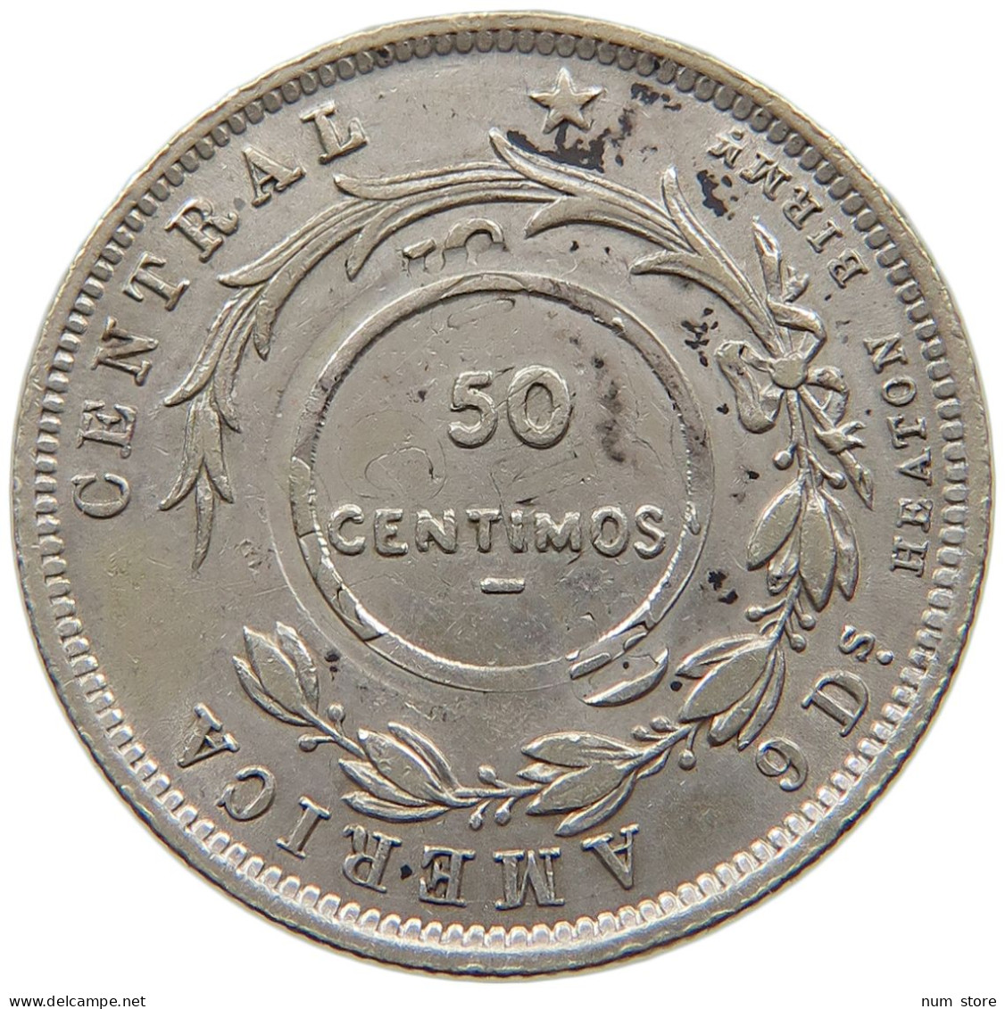 COSTA RICA 50 CENTIMOS 1923 COSTA RICA 50 CENTIMOS 1923 OVER 25 CENTIMOS 1892 #t090 0135 - Costa Rica