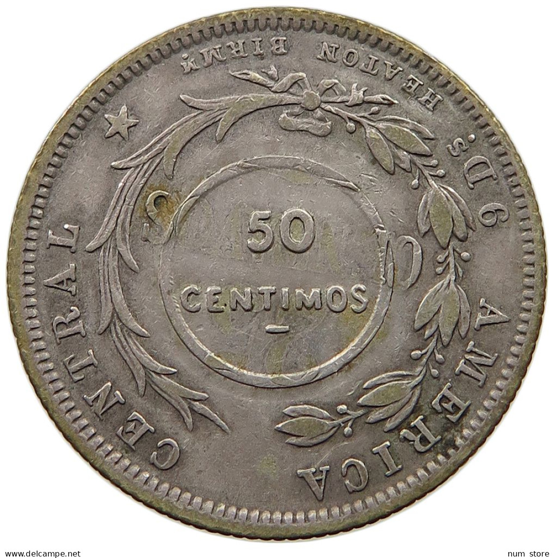 COSTA RICA 50 CENTIMOS 1923 COSTA RICA 50 CENTIMOS 1923 OVER 25 CENTAVOS 1889 #t064 0285 - Costa Rica