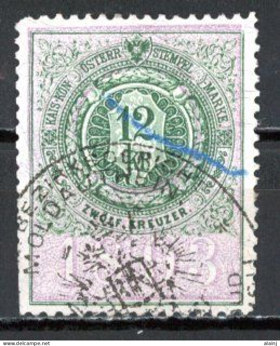 Autriche   Fiscal   Obl    ---      1893  --  Steuermarken  -  12 Kreuzer --  Belle Oblitération. - Steuermarken