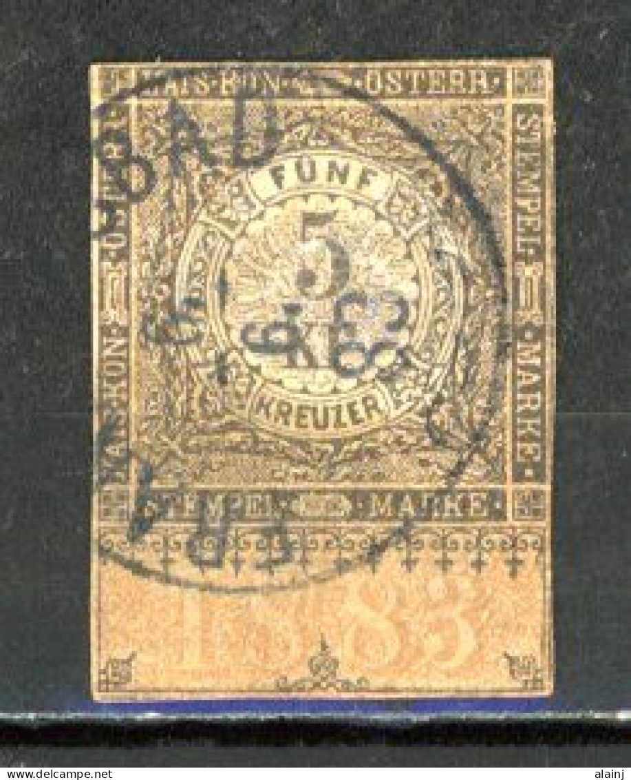 Autriche   Fiscal   Obl    ---      1883  --  Steuermarken  -  5 Kreuzer --  Belle Oblitération. - Revenue Stamps