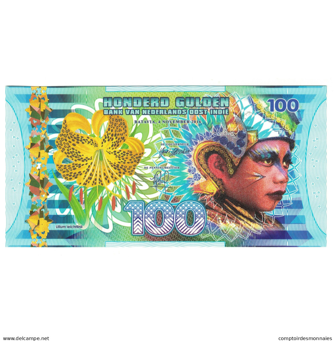 Billet, Pays-Bas, 100 Gulden, 2016, 2016-11-04, OOST INDIES, NEUF - [5] Fautés & Variétés