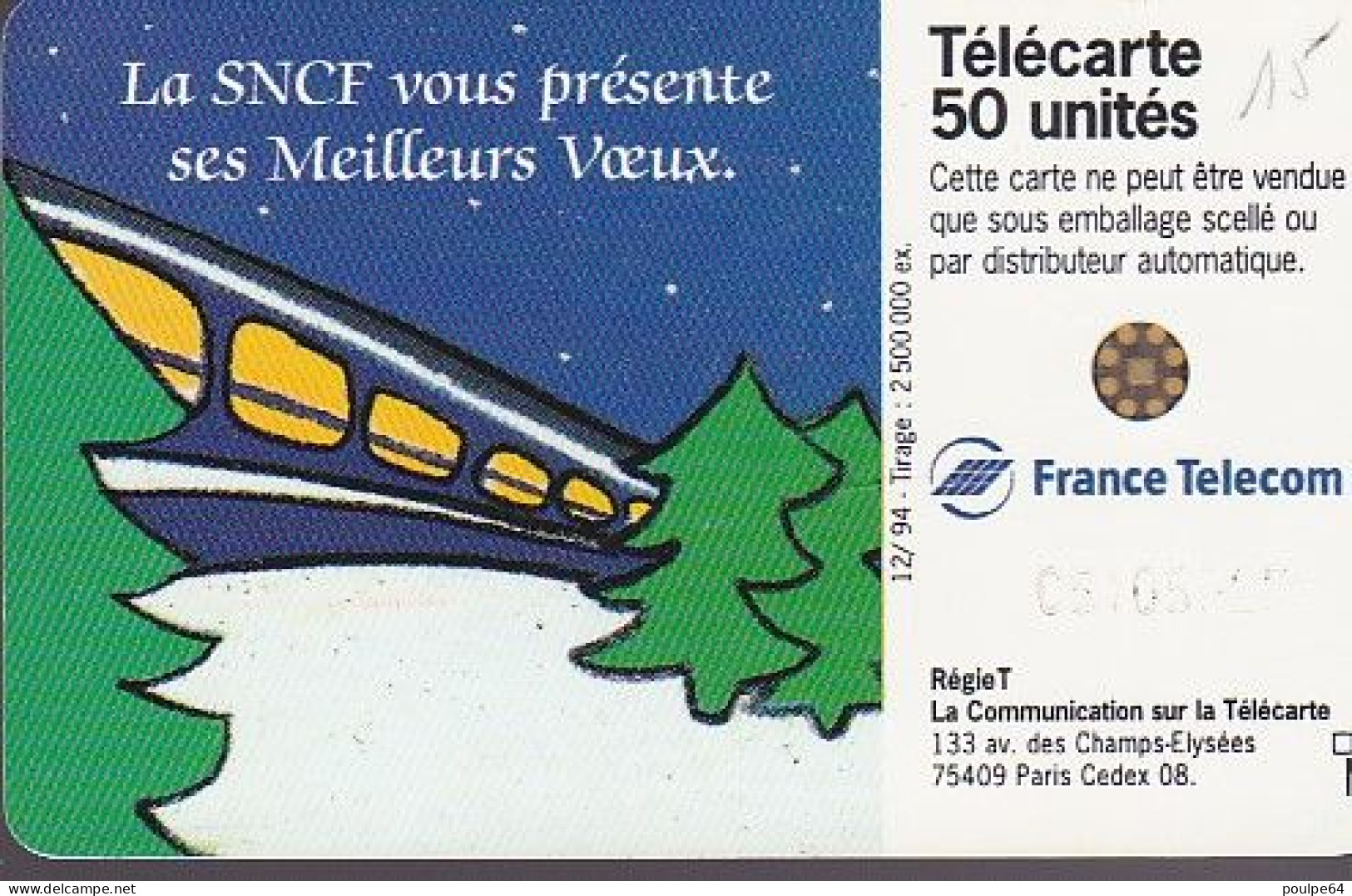 F535 - 12/1994 - SNCF " Père Noël " - 50 SC5 - 1994