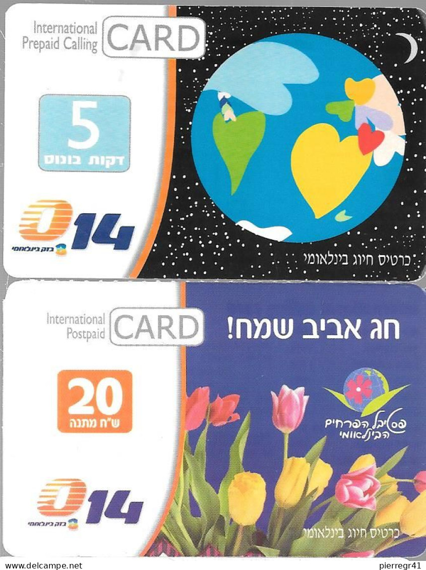 2-CARTES-PREPAYEE-ISRAEL-2008-Plastic Fin-- GRATTEE- TBE - Israel