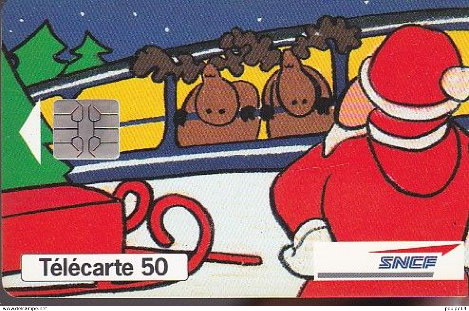 F535B - 12/1994 - SNCF " Père Noël " - 50 SC7 (verso : N° A+4+C+6 Chiffres Penchés - Deux Lignes) - 1994