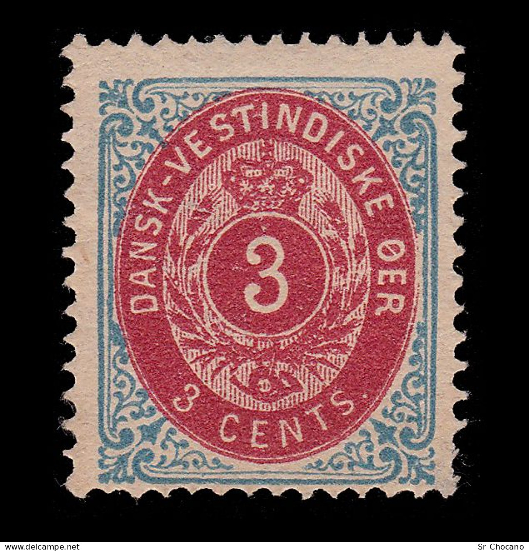 DANISH WEST INDIES.1873-9.Scott 6.3c. Inverted Frame.MNG. - Denmark (West Indies)