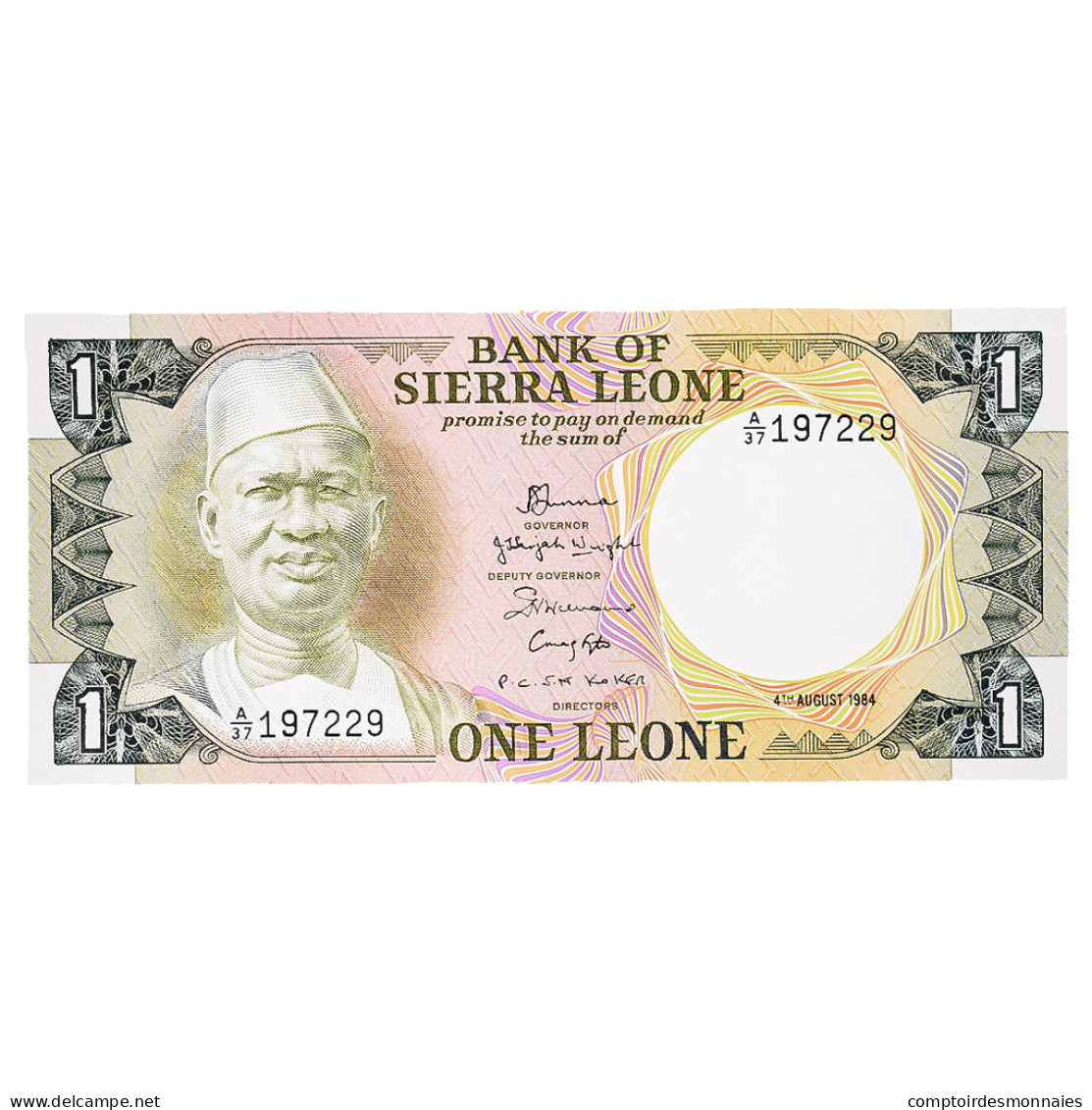 Billet, Sierra Leone, 1 Leone, 1984, 1984-08-04, KM:5e, NEUF - Sierra Leone
