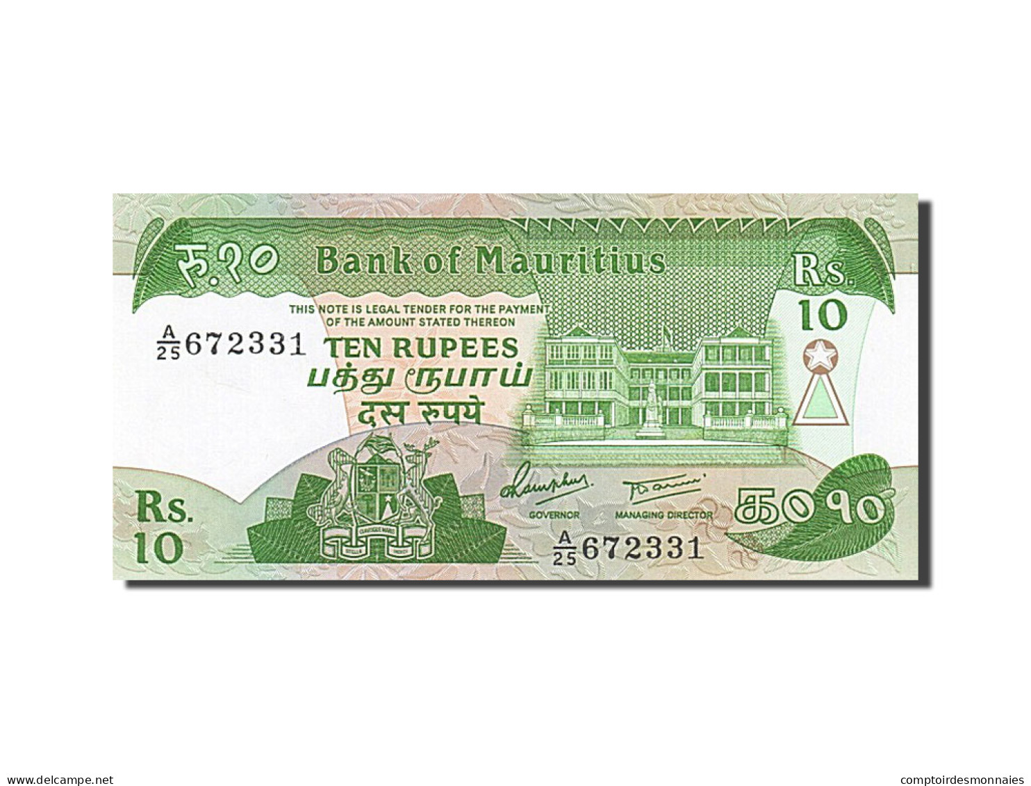 Billet, Mauritius, 10 Rupees, 1985, NEUF - Mauritius
