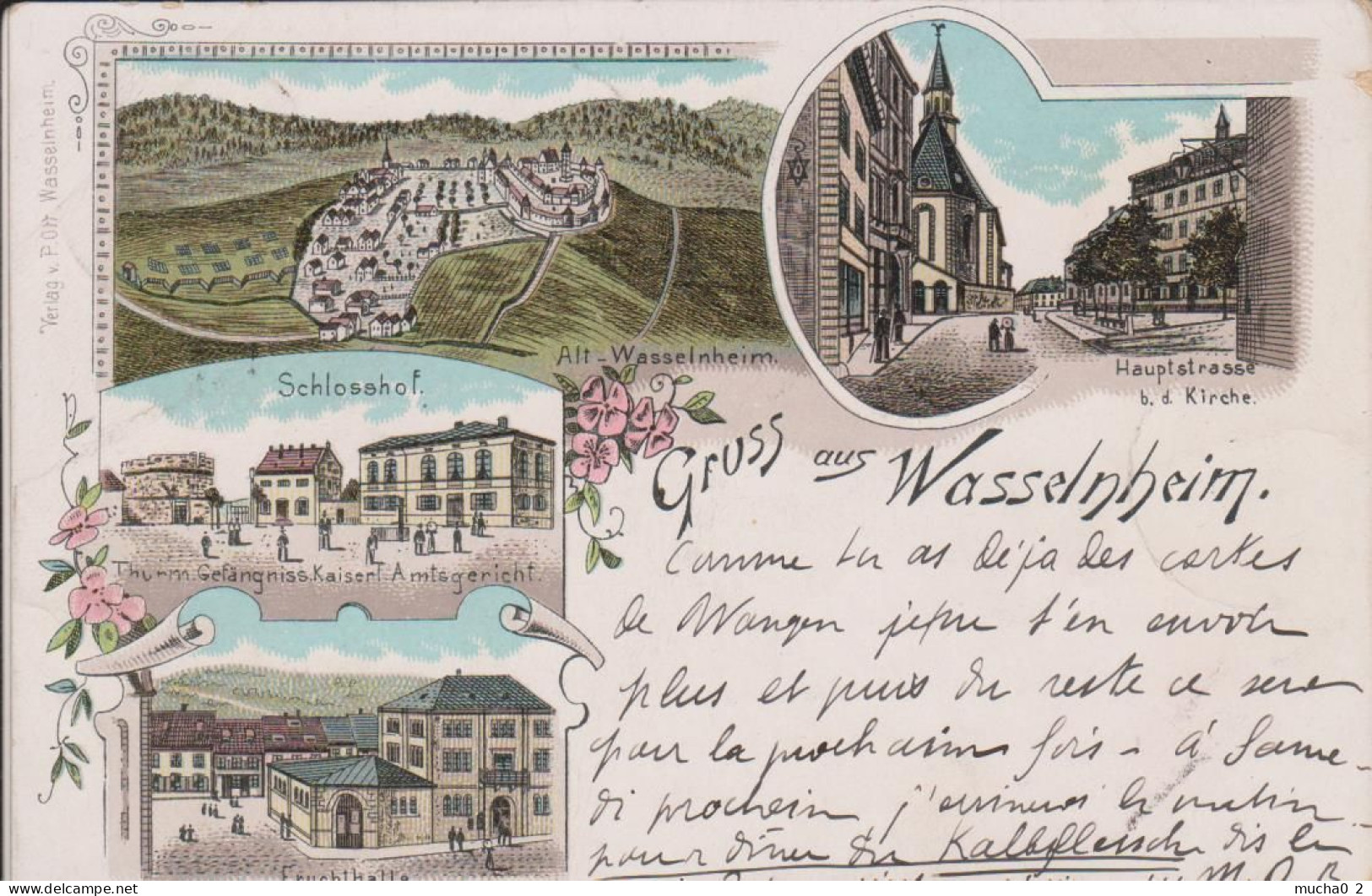 67- WASSELONNE - LITHO 4 VUES - COULEURS - Wasselonne