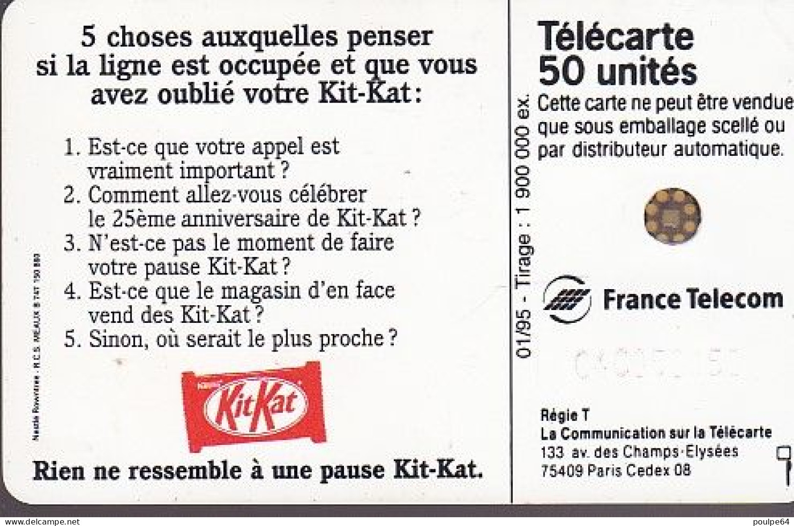 F538 - 01/1995 - KIT KAT - 50 SC5 - 1995
