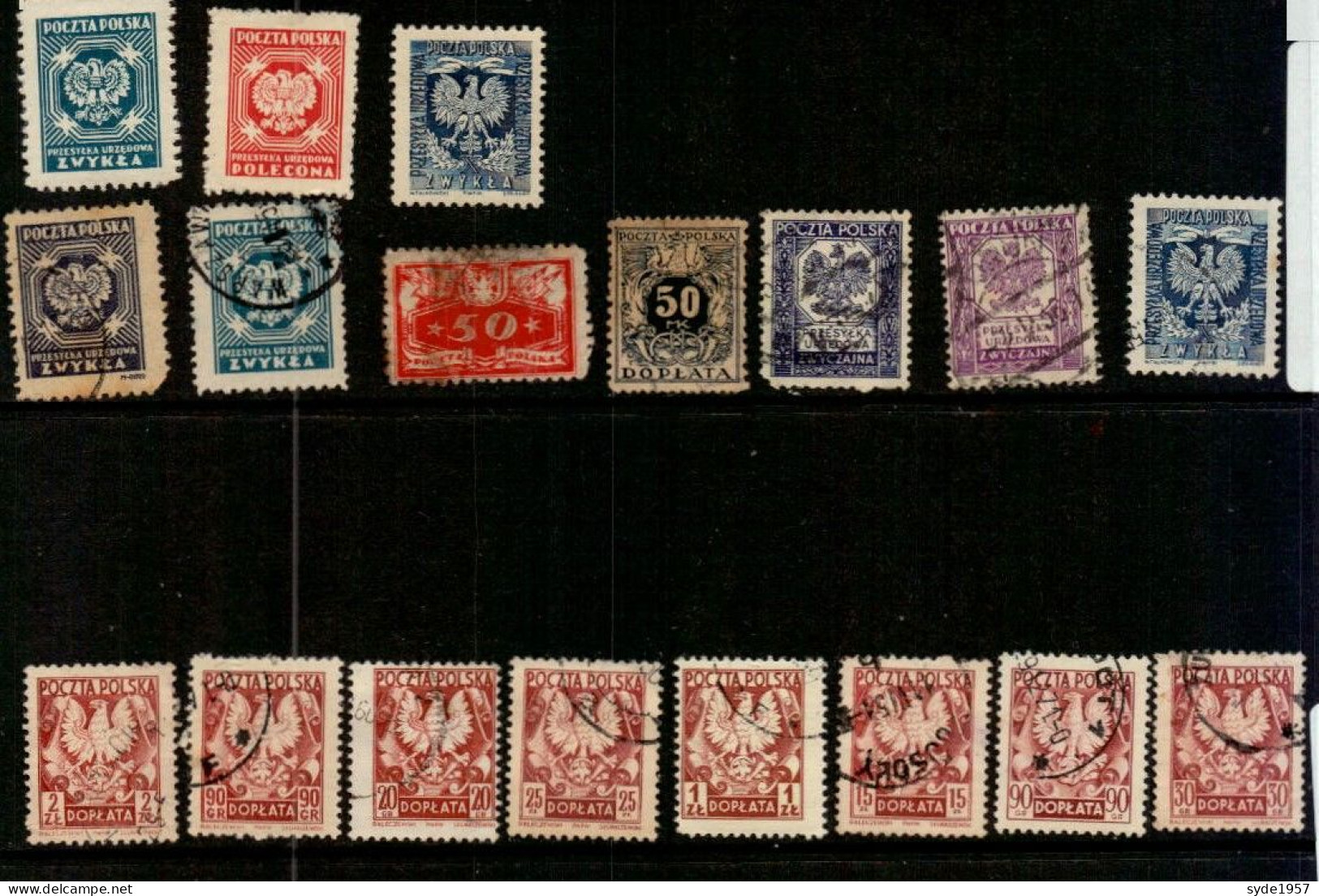 Pologne Timbre Taxe,  16 Oblitérés, 3 Neufs, Différentes Périodes, - Postage Due