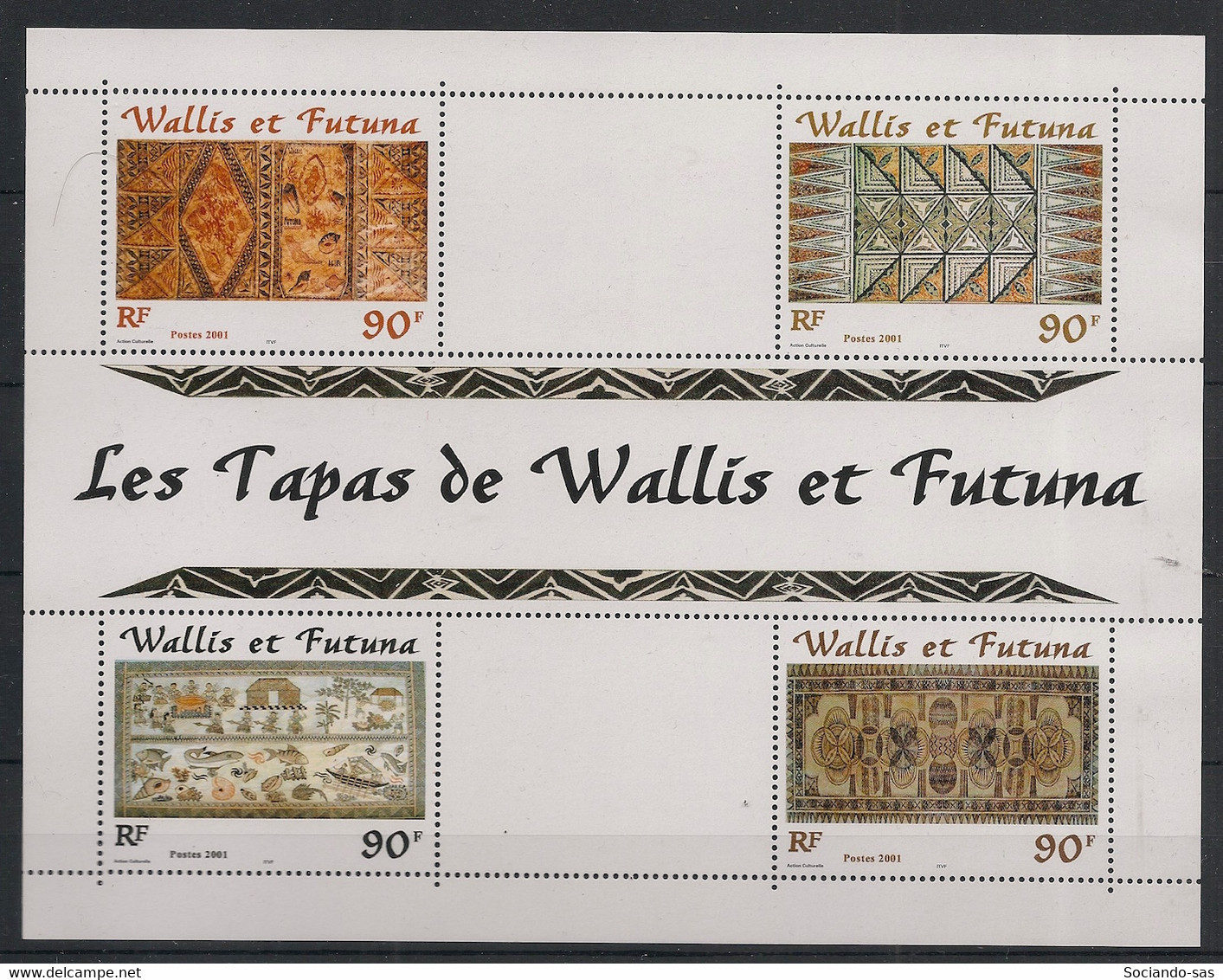 WALLIS ET FUTUNA - 2001 - Bloc Feuillet BF N°Yv. 10 - Les Tapas - Neuf Luxe ** / MNH / Postfrisch - Blocks & Sheetlets