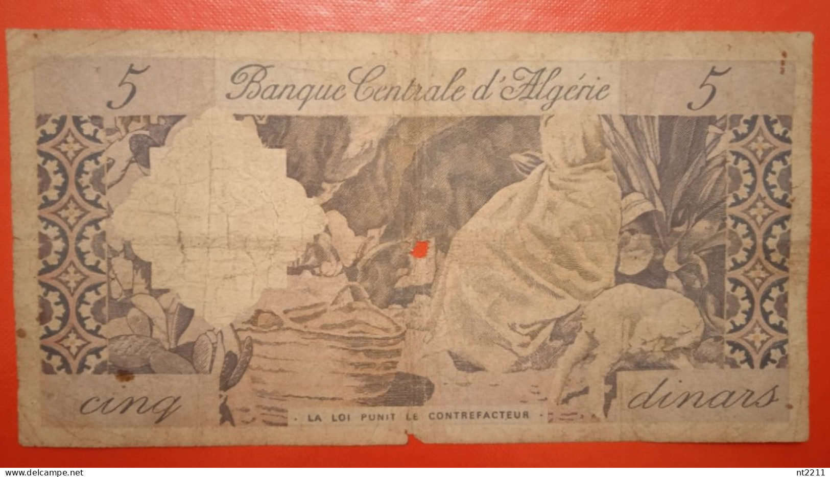 Banknote 5 Dinars Algeria 1964 - Algérie