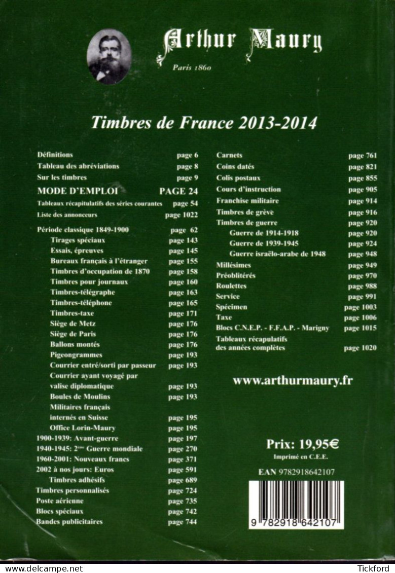 Catalogue ARTHUR MAURY FRANCE 2013/2014 - Bon état - France
