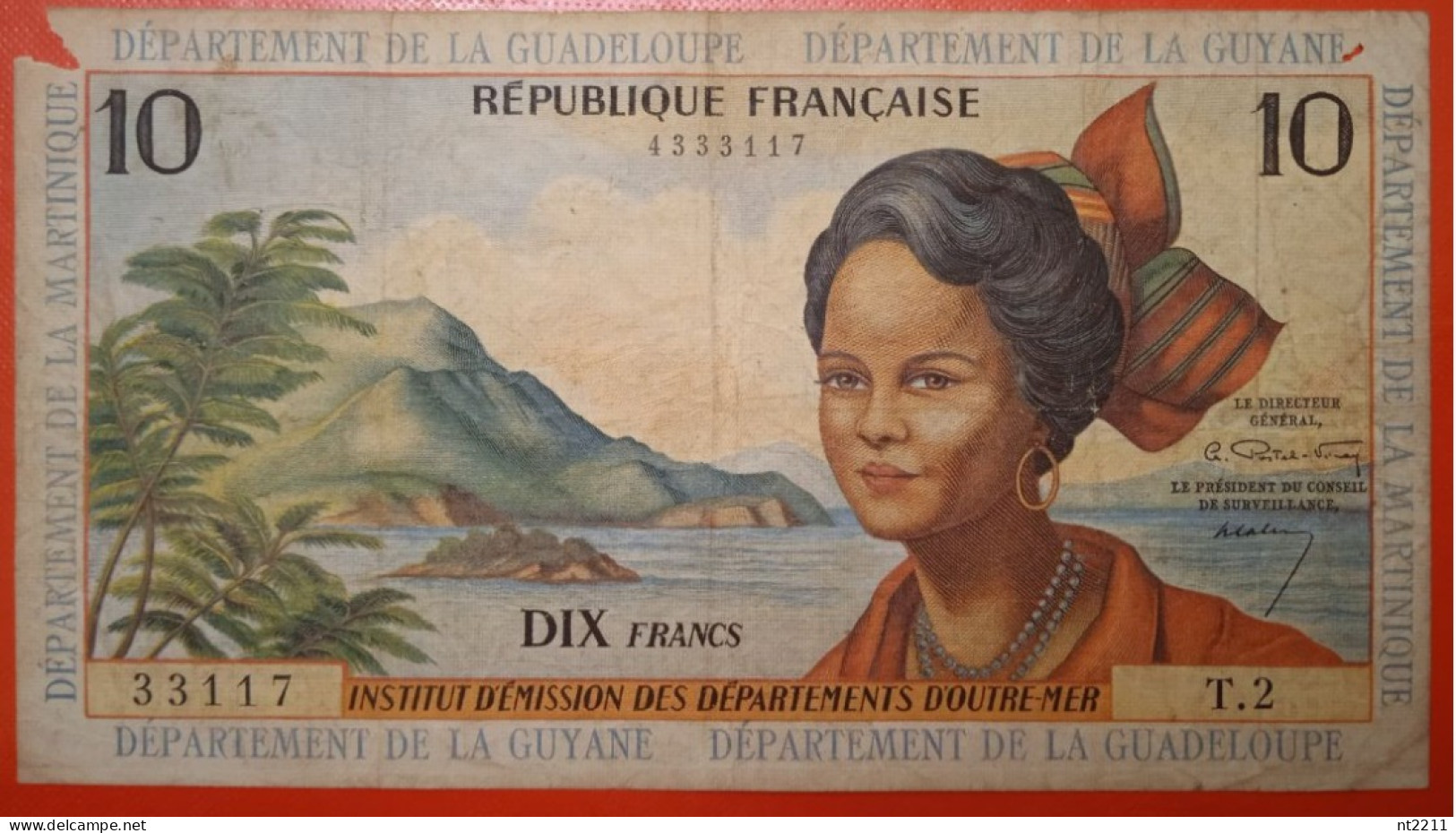 Banknote 10 Francs French Antilles(Guadeloupe, Martinique) - Otros – América