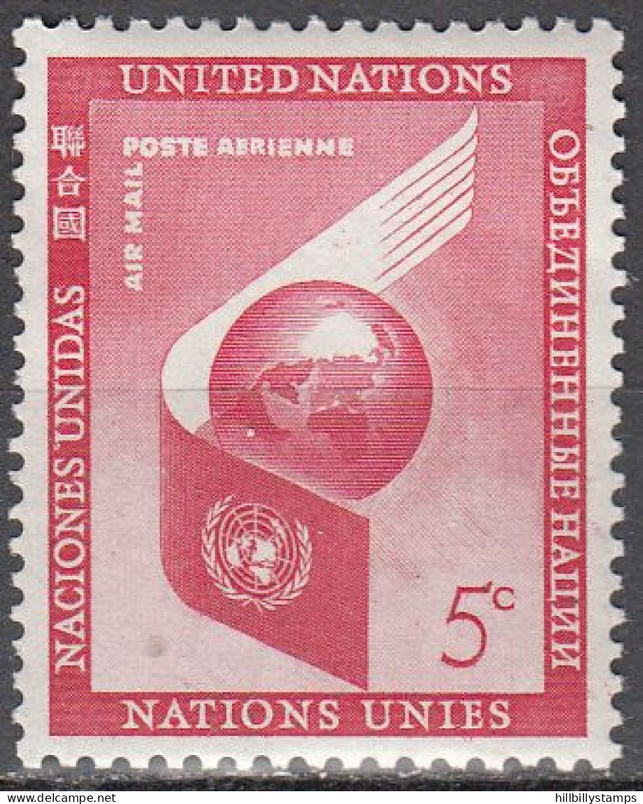UNITED NATIONS NY   SCOTT NO C6  MNH     YEAR  1957 - Poste Aérienne