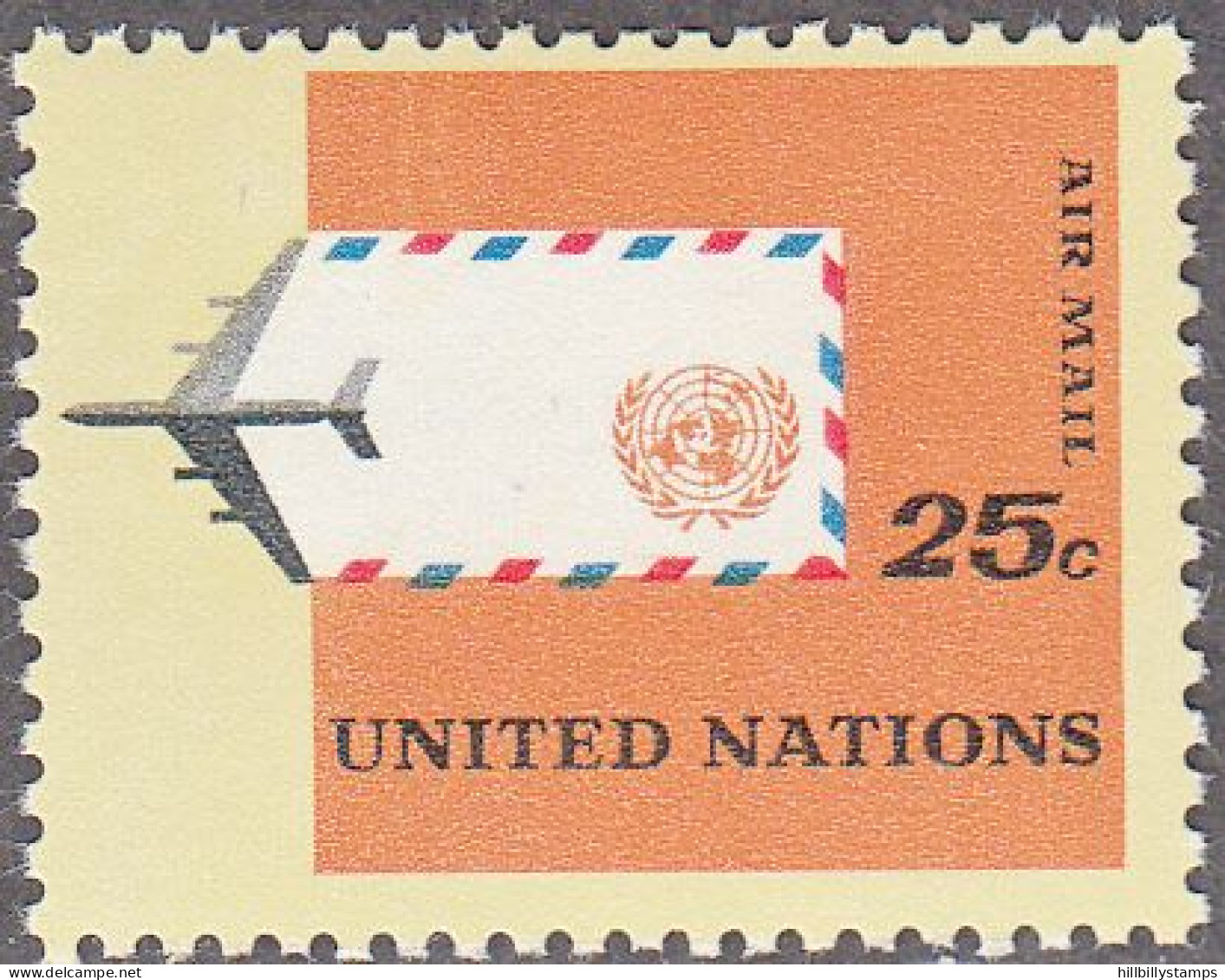 UNITED NATIONS NY   SCOTT NO C12  MNH     YEAR  1964 - Luftpost