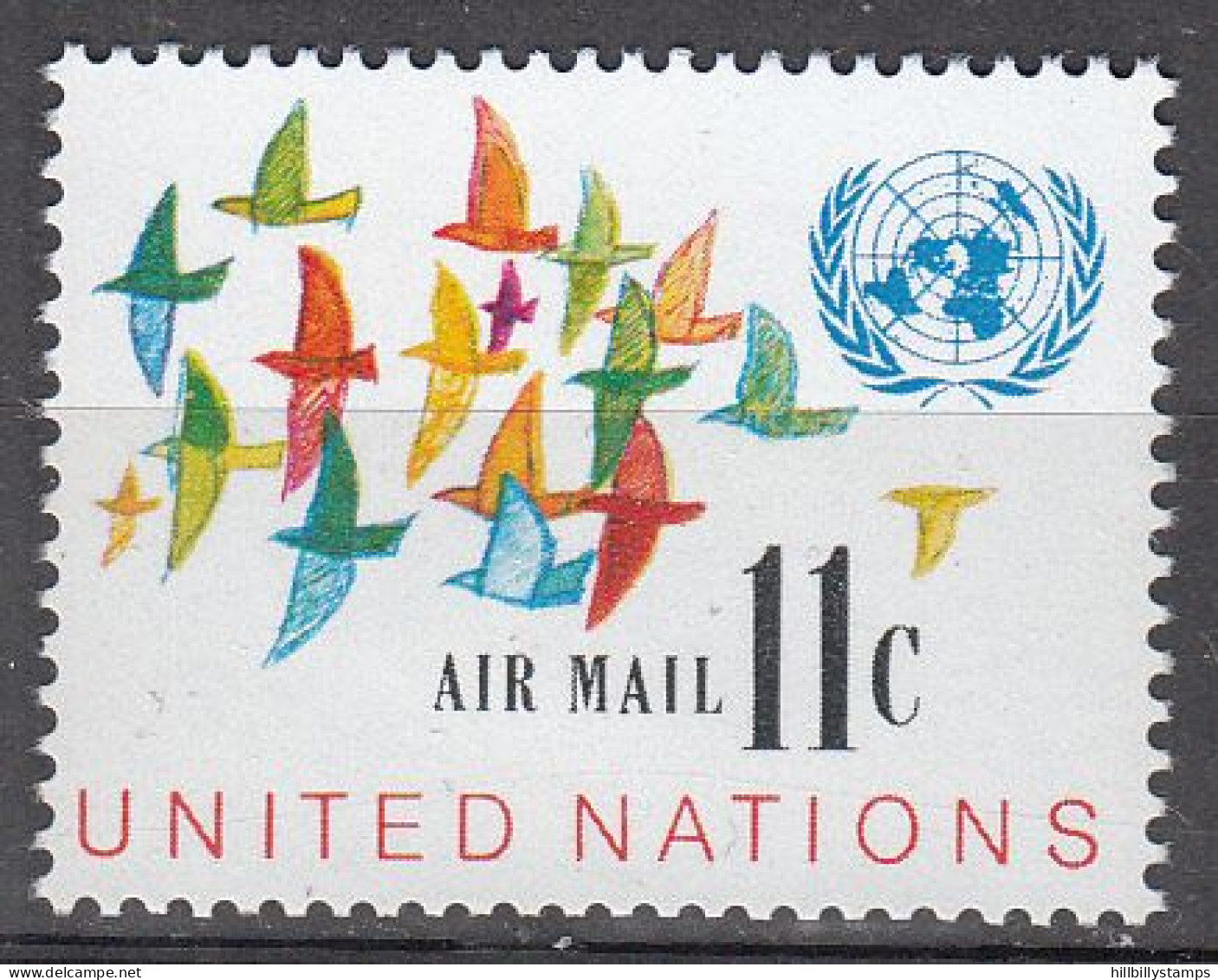 UNITED NATIONS NY   SCOTT NO C16  MNH     YEAR  1972 - Poste Aérienne