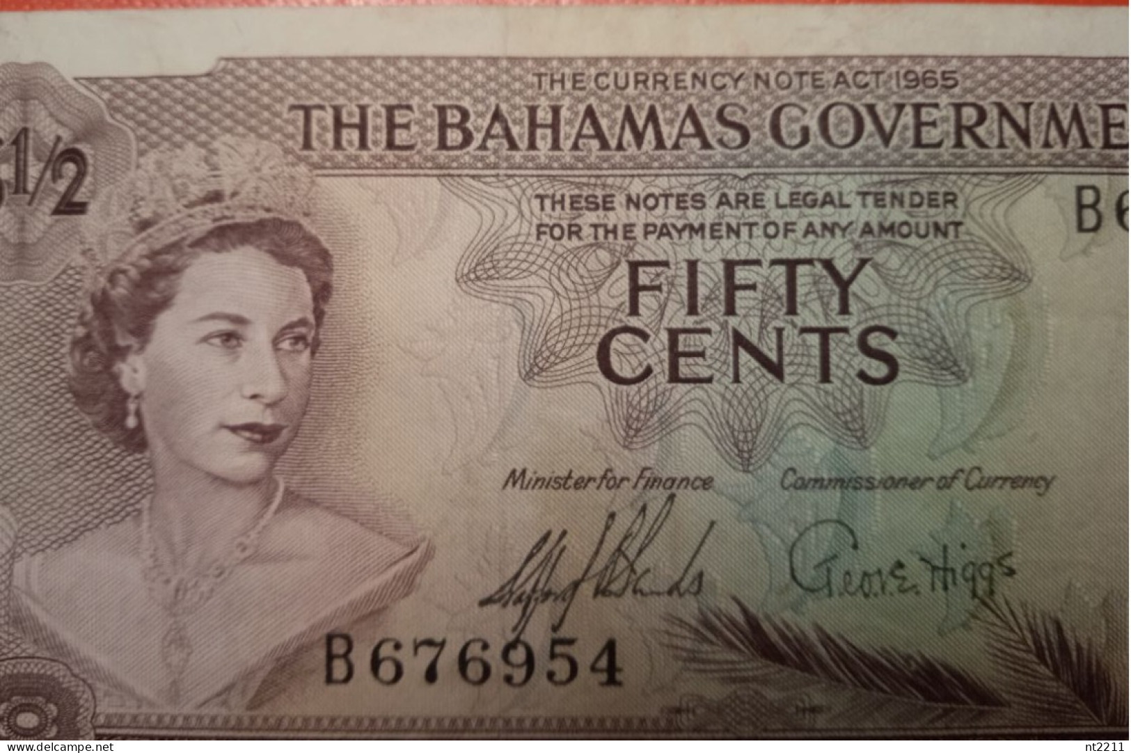 Banknote 1/2 Dollar Bahamas 1965 Rare - Bahamas