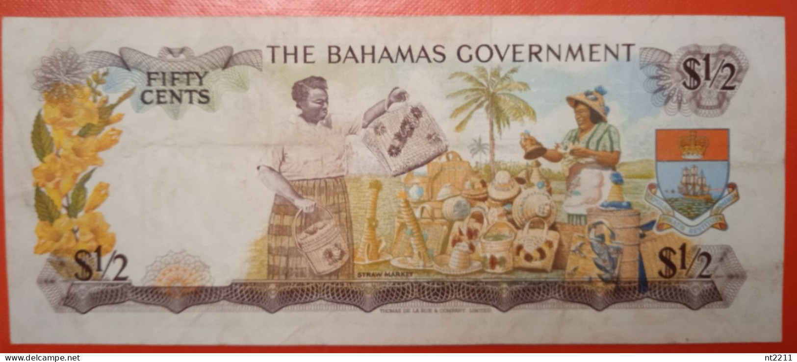 Banknote 1/2 Dollar Bahamas 1965 Rare - Bahamas