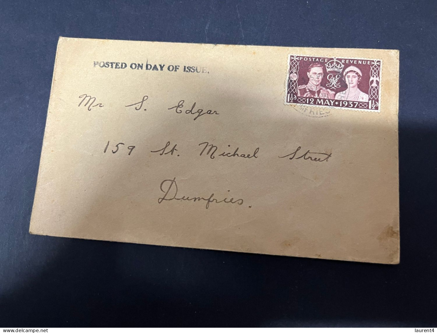 7-11-2023 (1 V 34) UK FDC Letter Posted To Dumfries (1937) - ....-1951 Vor Elizabeth II.