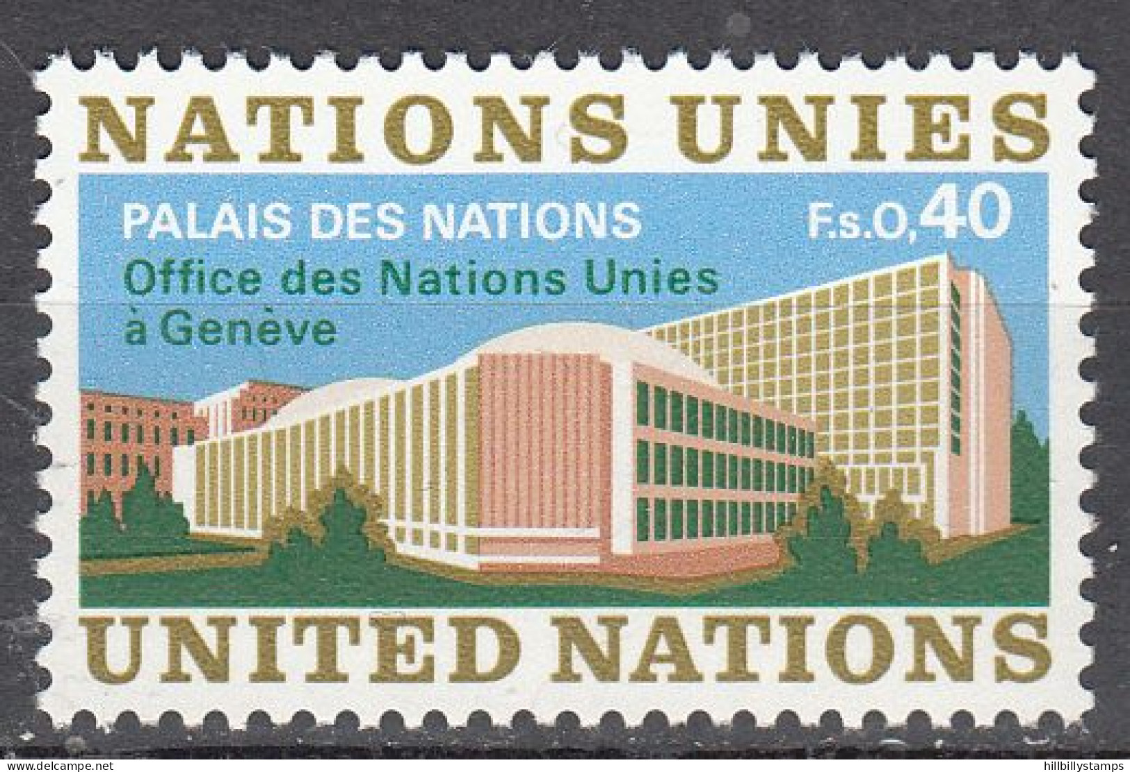 UNITED NATIONS GENEVA   SCOTT NO 22   MNH     YEAR  1972 - Unused Stamps