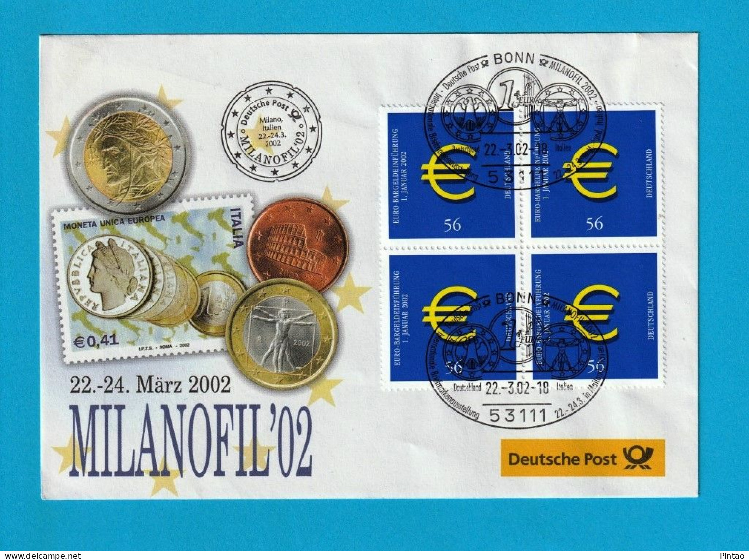 FDC0973- ALEMANHA 2002- FDC (FILATELIA - MILANOFIL 02) - 2001-2010