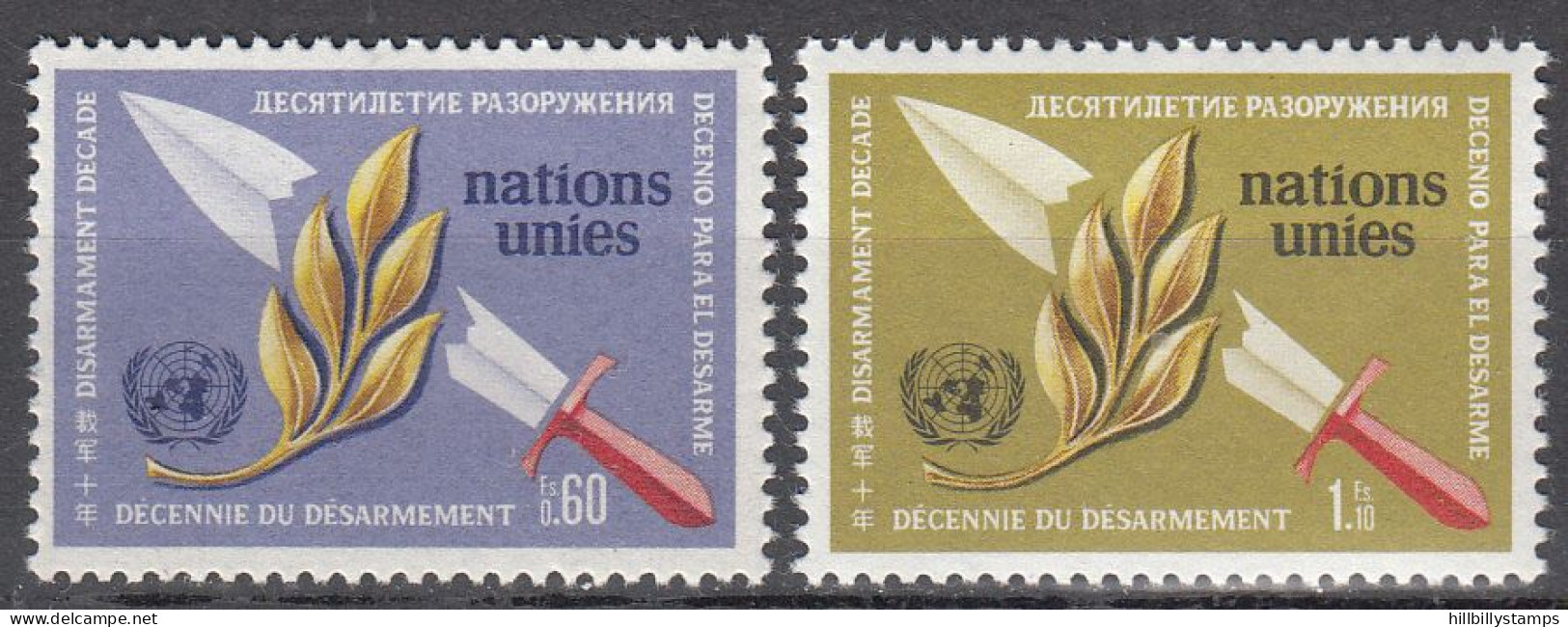 UNITED NATIONS GENEVA   SCOTT NO 30-31   MNH     YEAR  1972 - Ongebruikt