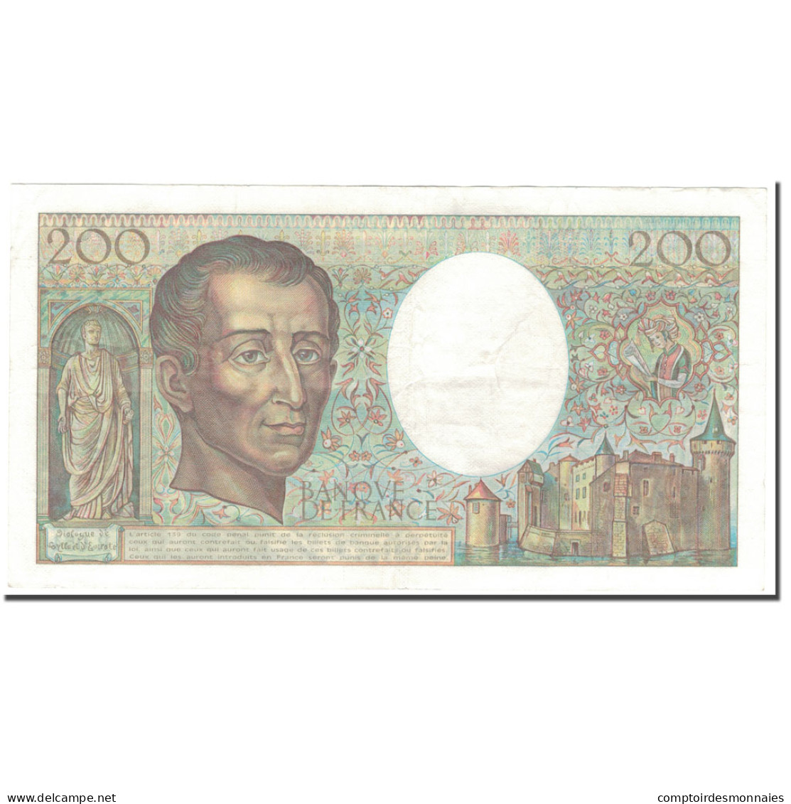 France, 200 Francs, 200 F 1981-1994 ''Montesquieu'', 1987, TTB+, Fayette:70.7 - 200 F 1981-1994 ''Montesquieu''