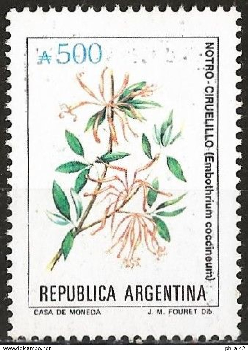 Argentina 1989 - Mi 1983 - YT 1689 ( Flowers : Notro-Ciruelillo ) - Usati