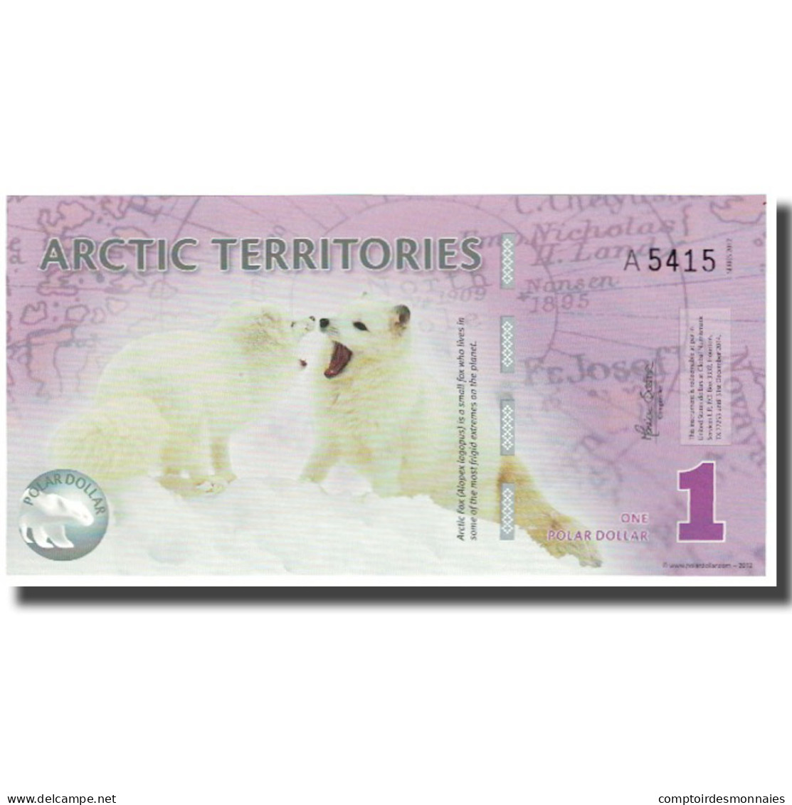 Billet, États-Unis, Dollar, 2012, 1 DOLLAR ARTIC TERRITORIES, NEUF - Zu Identifizieren