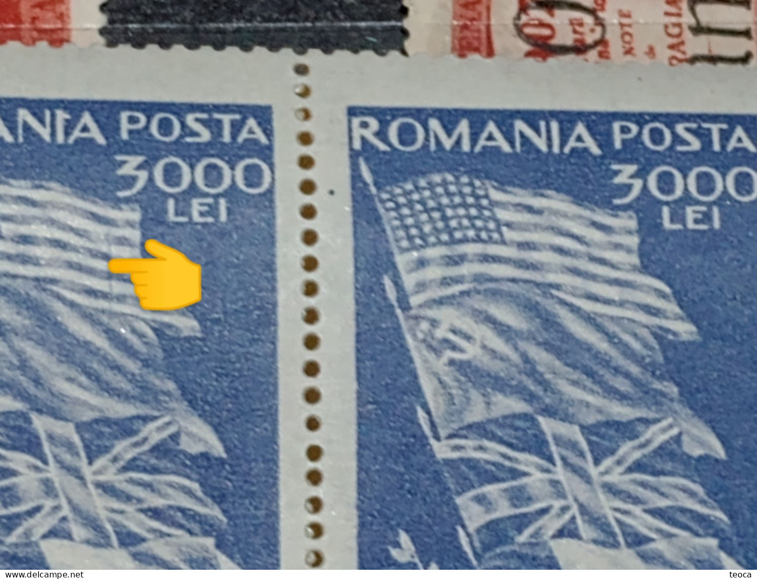 Stamps Errors Romania 1947, # Mi 1026 Printed With Linie Horizontal On Flag - Variétés Et Curiosités