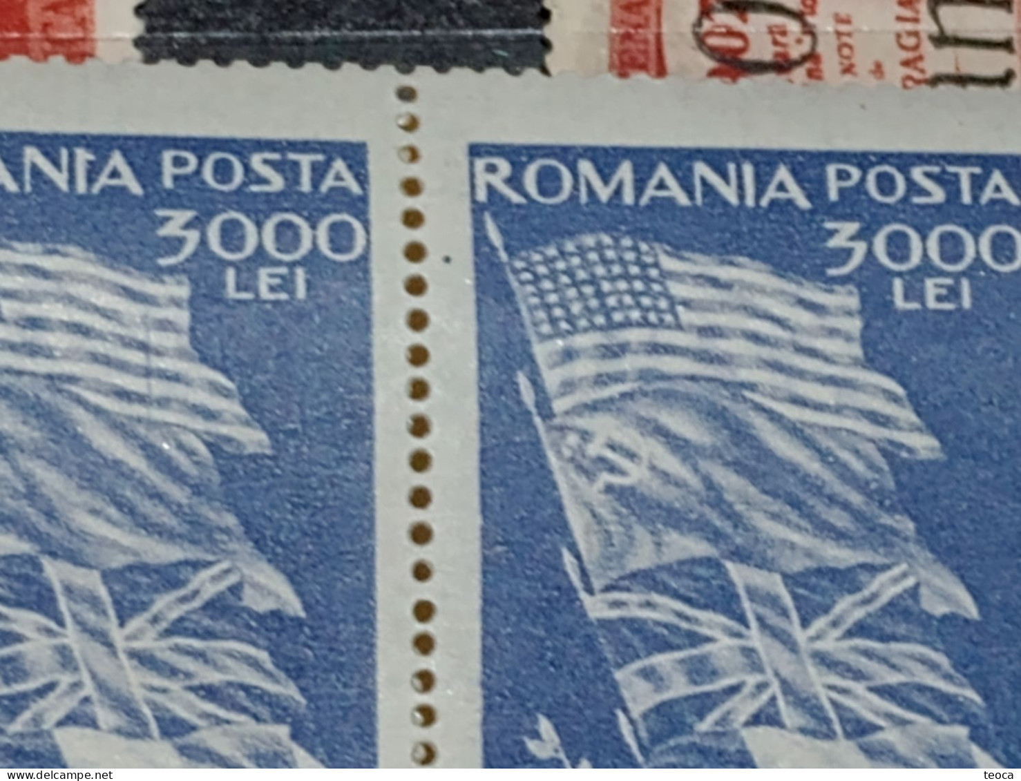 Stamps Errors Romania 1947, # Mi 1026 Printed With Linie Horizontal On Flag - Varietà & Curiosità