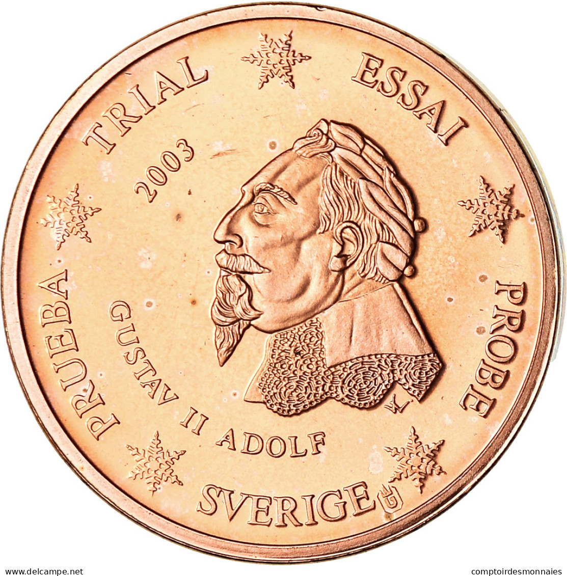 Suède, 2 Euro Cent, 2003, Unofficial Private Coin, SPL, Copper Plated Steel - Privatentwürfe