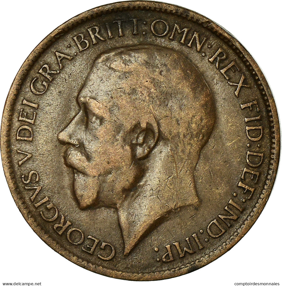 Monnaie, Grande-Bretagne, George V, 1/2 Penny, 1918, TB+, Bronze, KM:809 - C. 1/2 Penny