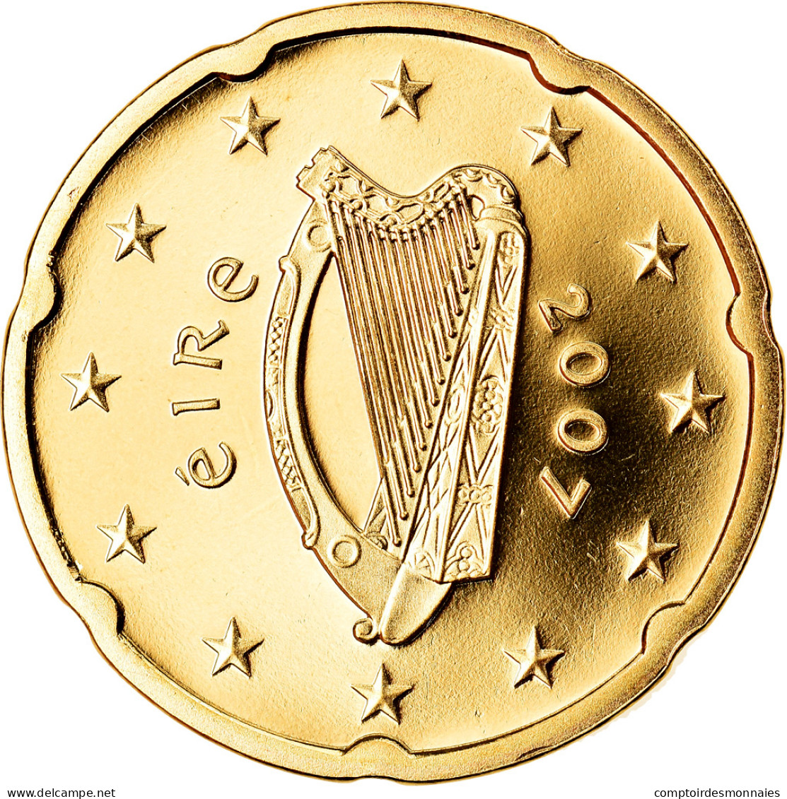 IRELAND REPUBLIC, 20 Euro Cent, 2007, BE, FDC, Laiton, KM:48 - Irland