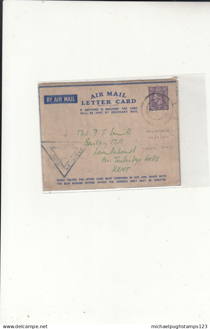 Kenya / Airmail / Letter Cards / G.B. Stamps Used Abroad / Wrens / Censorship - Kenya (1963-...)