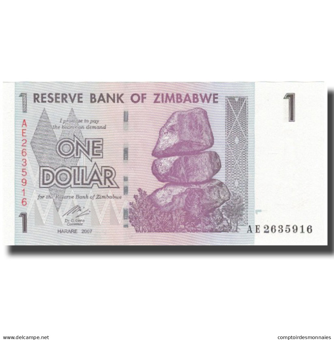 Billet, Zimbabwe, 1 Dollar, 2007, 2007, KM:65, SPL+ - Zimbabwe