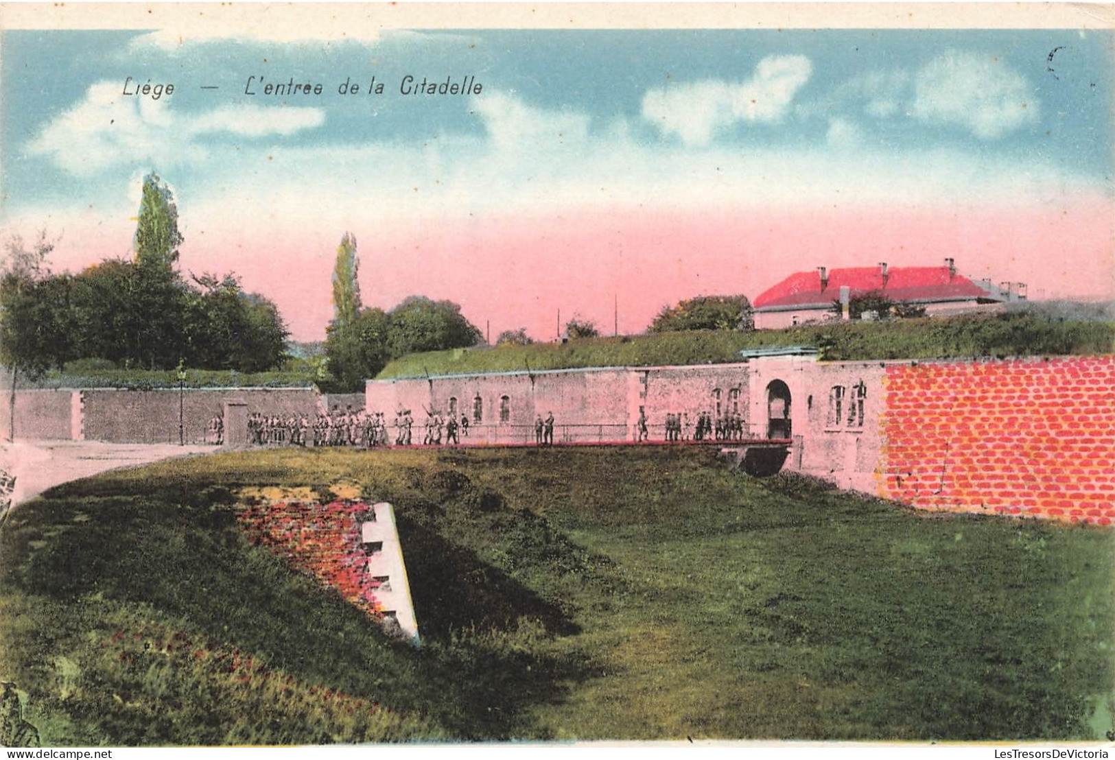 BELGIQUE - Liège - L'entrée De La Citadelle - Colorisé - Gardes  - Carte Postale Ancienne - Liege