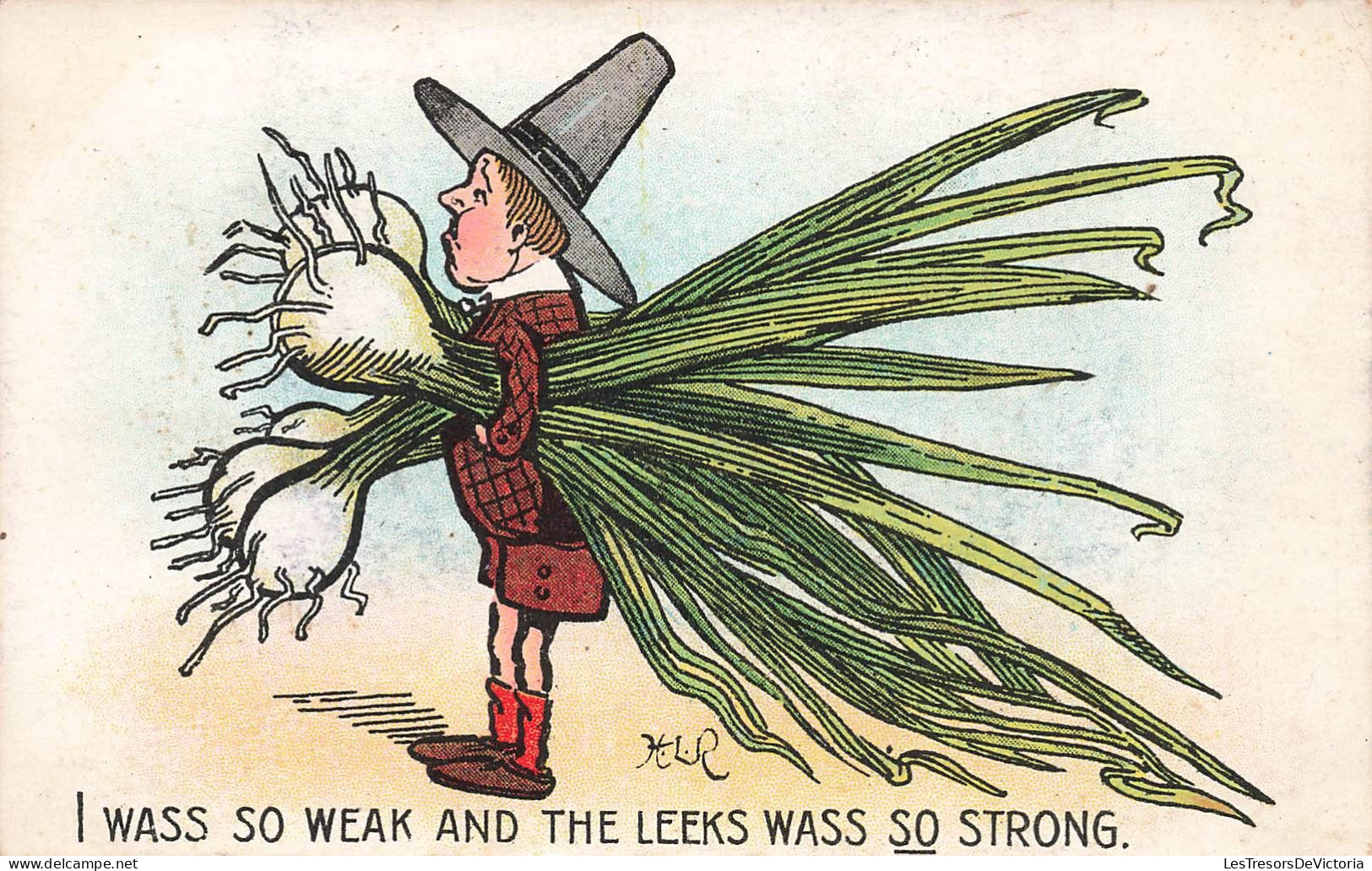 ILLUSTRATEUR - Signé -  I Wass So Weak And The Leeks Wass So Strong - Colorisé - Carte Postale Ancienne - Other & Unclassified