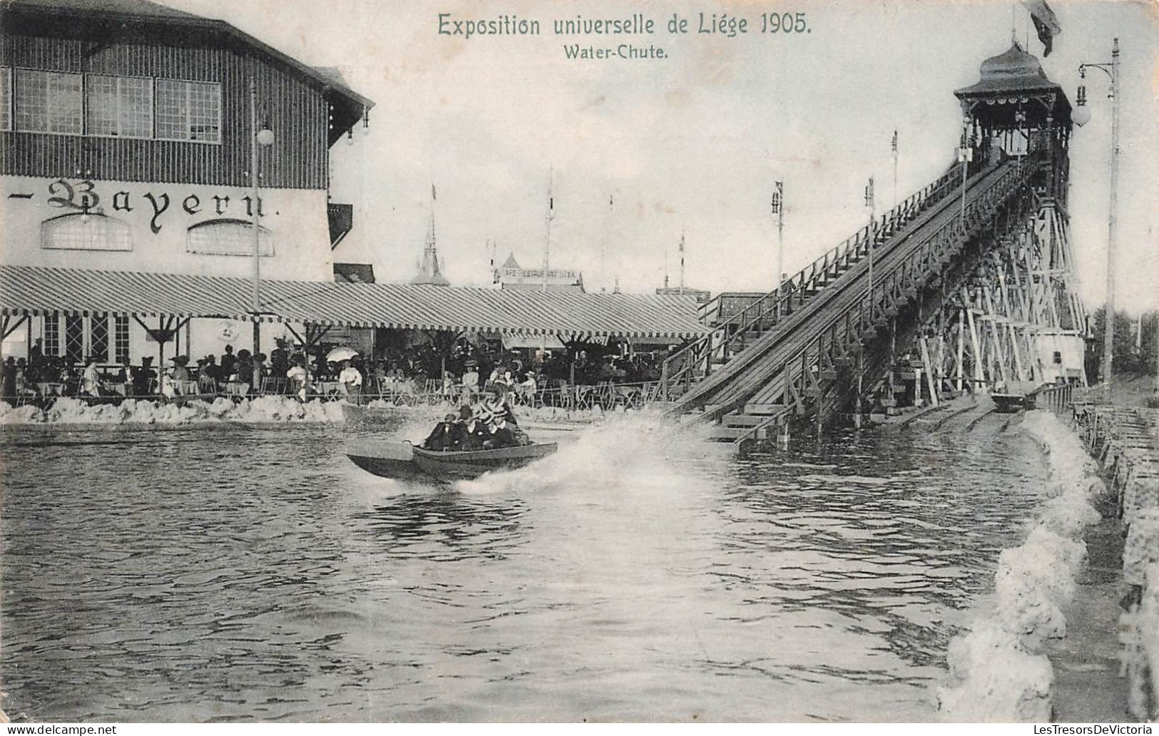 BELGIQUE - Exposition Universelle De Liège 1905 - Water Chute - Animé -  Bayern - Carte Postale Ancienne - Liege