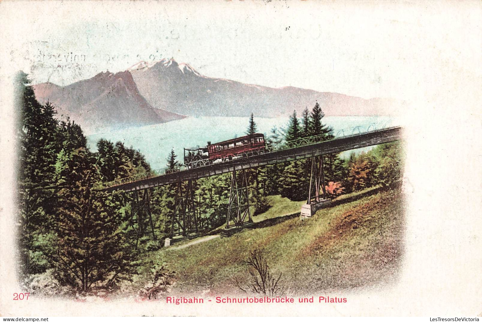 SUISSE - Rigibahn - Schnurtobelbrücke Und Pilatus - Colorisé - Carte Postale Ancienne - Sonstige & Ohne Zuordnung