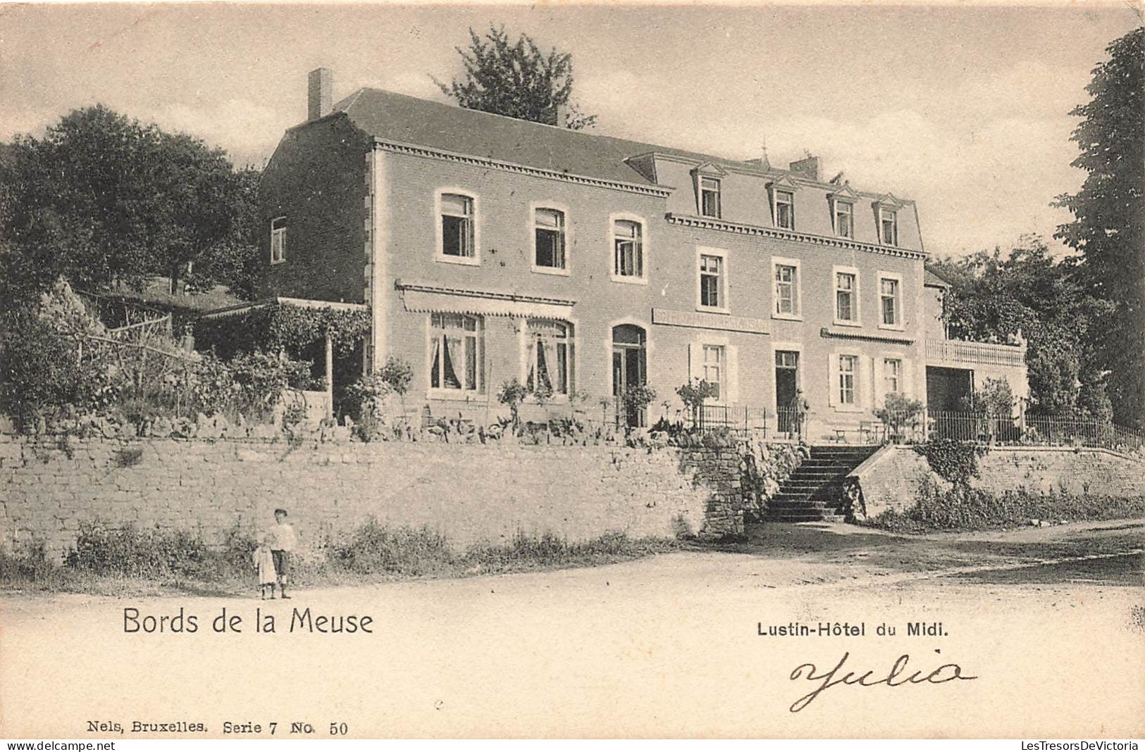 BELGIQUE - Profondeville - Lustin - Hôtel Du Midi - Carte Postale Ancienne - Profondeville