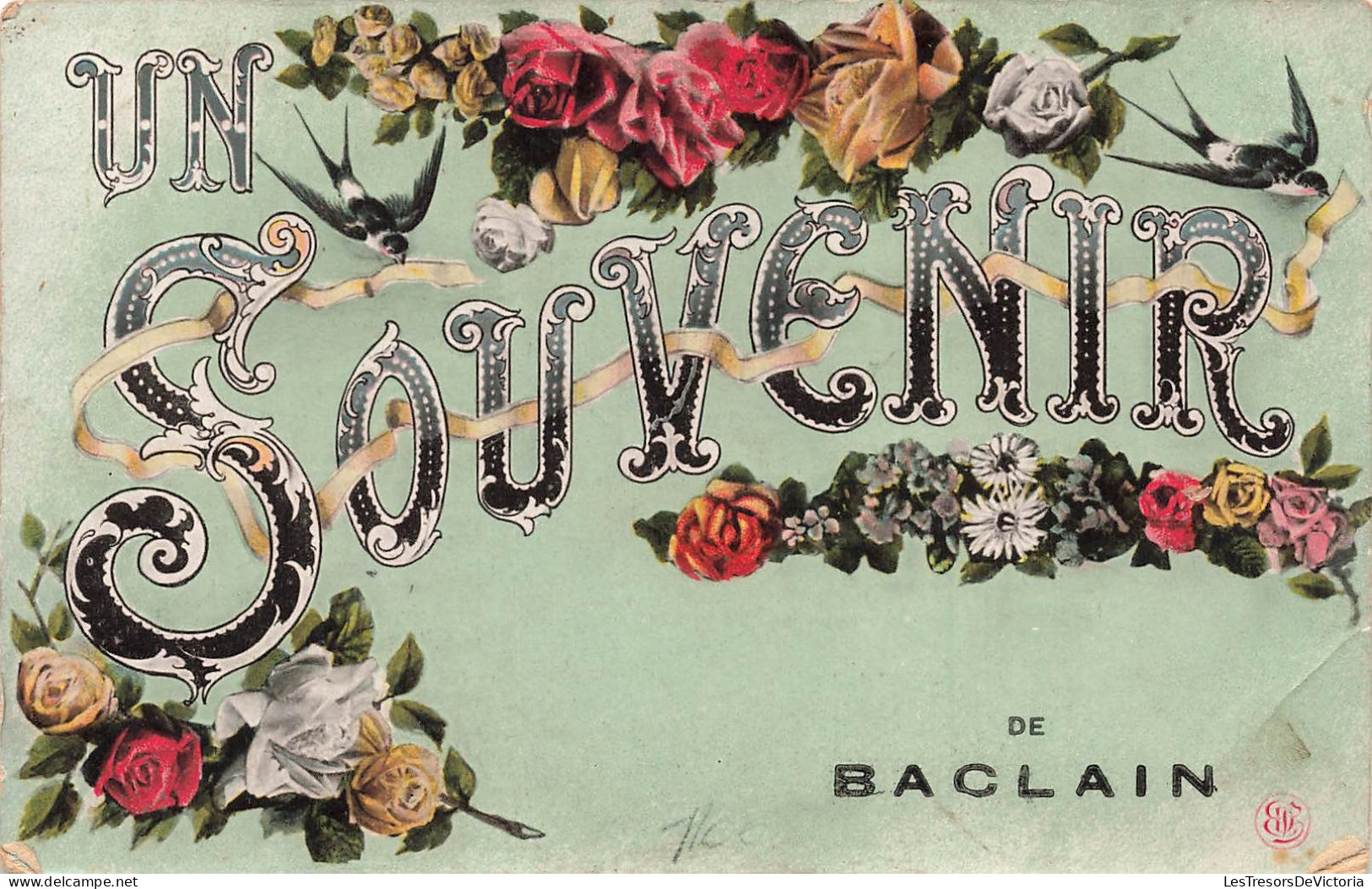 SOUVENIR DE ... - Baclain - Fleurs - Colorisé - Carte Postale Ancienne - Saluti Da.../ Gruss Aus...