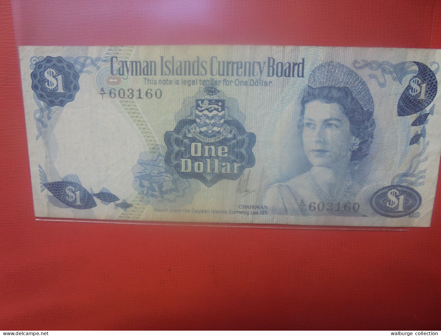 CAYMAN 1$ 1971/72 PREFIX A/1 Circuler (B.31) - Islas Caimán