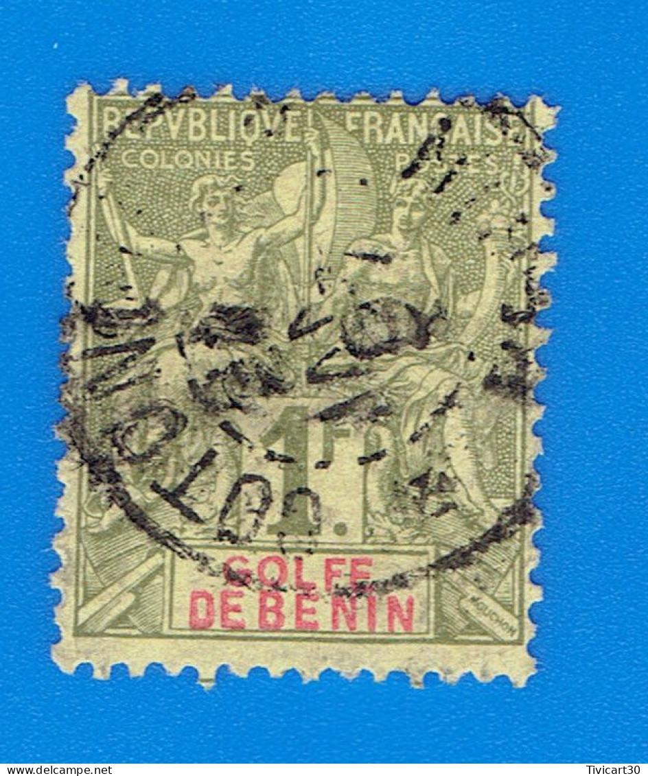 TIMBRE - COLONIES FRANCAISES - GOLFE DE BENIN - 1 F. N° 32 OBLITERE - Usati