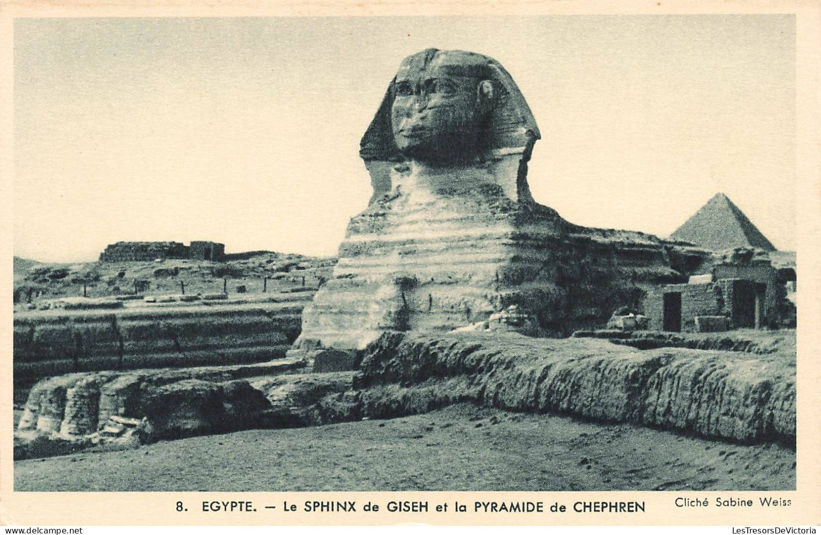 EGYPTE - Le Sphinx De Giseh Et La Pyramide De Chephren - Carte Postale Ancienne - Sfinge