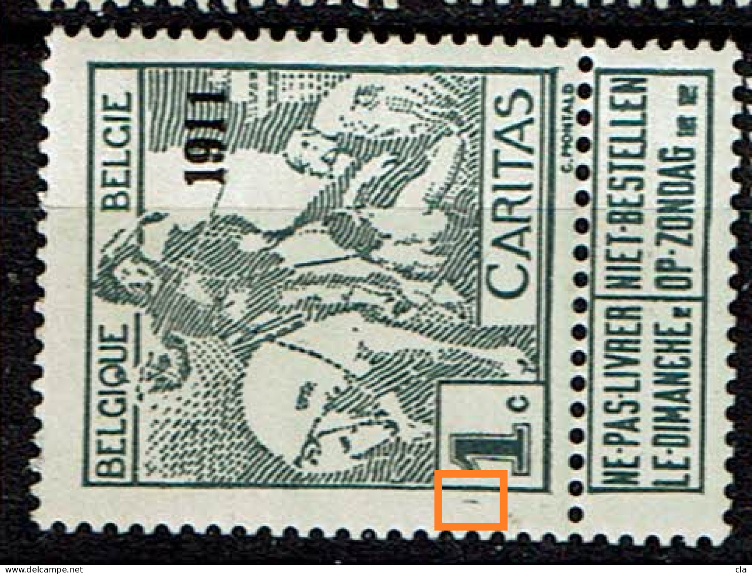 92  Paire  **  Cadre Doublé En Face Du 1 - 1901-1930