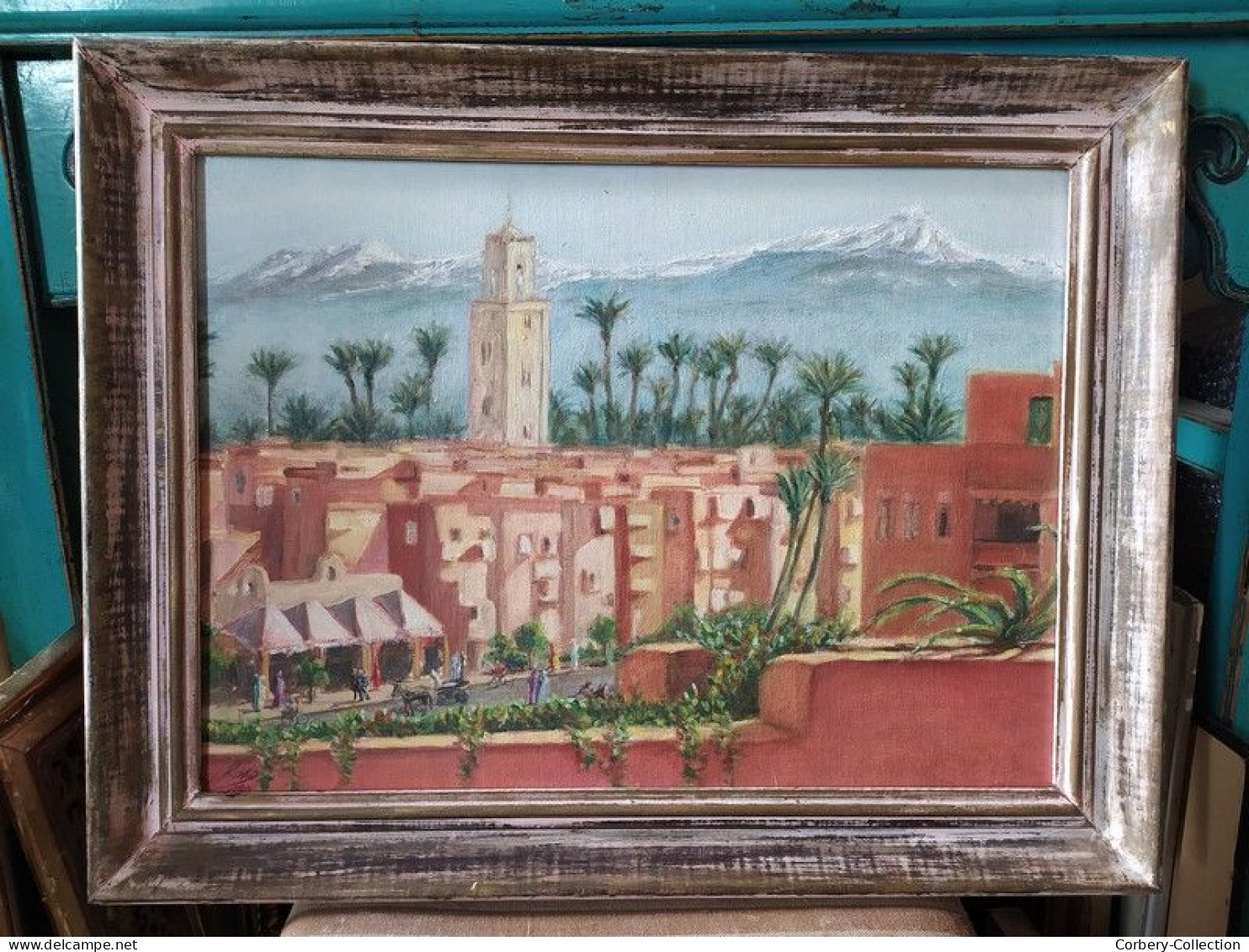 Tableau Orientaliste Peinture Maroc Marrakech XXème - Huiles