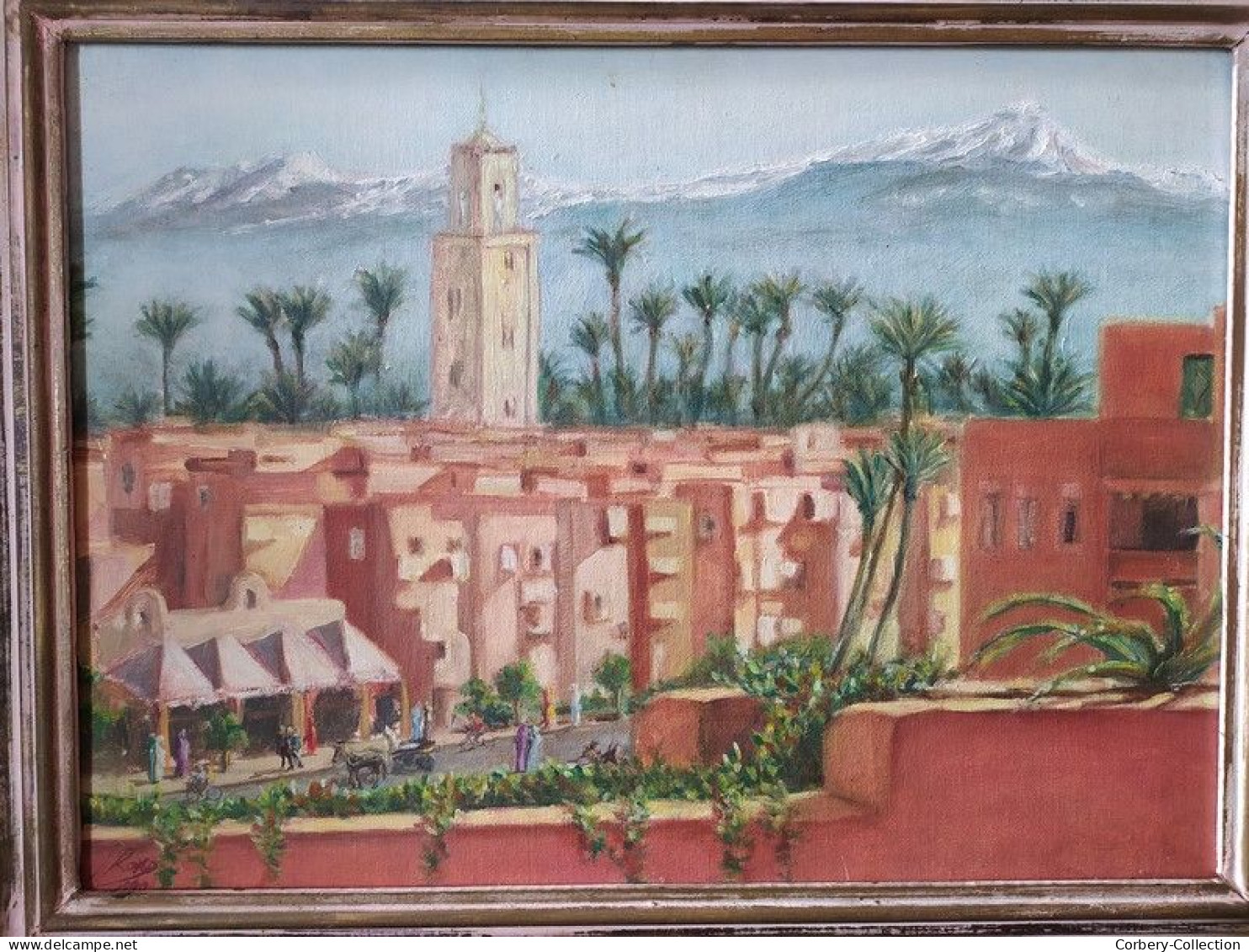 Tableau Orientaliste Peinture Maroc Marrakech XXème - Oils